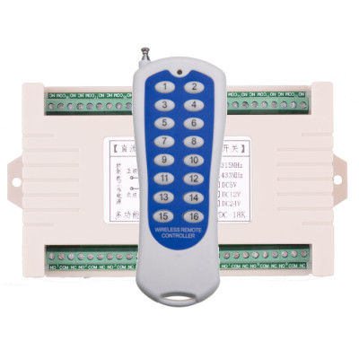 16-ти канальний  (16 реле) універсальний дистанційний вимикач на 12 Вольт з пультом