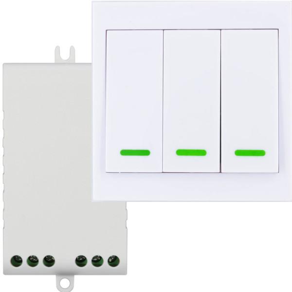 Трёхканальный универсальный дистанционный выключатель на 220 Вольт с пультом и батарейкой от AOKE