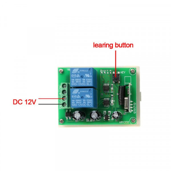 Устройство дистанционного управления электродвигателя с реверсом(ворот, ролеты, шлагбаума) на 12 Вольт от Qiachip