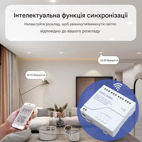 4-х канальный WIFI+Радио 433 МГц выключатель-реле на 5/7-32 Вольт или 5/85 -265 Вольт приложение Ewelink (среда Sonoff) от Qiachip