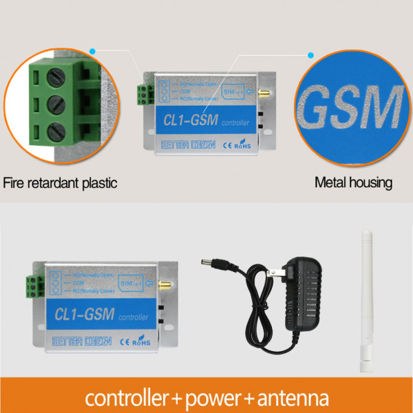 Одно-канальное GSM реле на 220 В (9-12 В) CL1-GSM на авторизованных 5 абонентов с блоком питания от RUIENSi