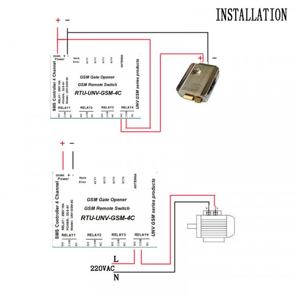 Чотириканальне GSM реле (вимикач) UNV 5/6/9/12 Вольт на SIM800C та STM32 на DIN рейку від RCMALL за 1620грн (код товару: UNV4 )