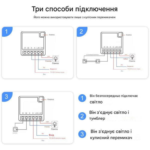 Matter выключатель 220/230 Вольт на 16 Aмпер с возможностью управления из 2-х механических выключателей совместимый Homekit / SmartThings / Alexa / Google Home от Qiachip