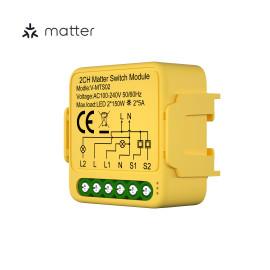 Двоканальний Matter вимикач з пвдтримкою настінних прохідних механічних вимикачів