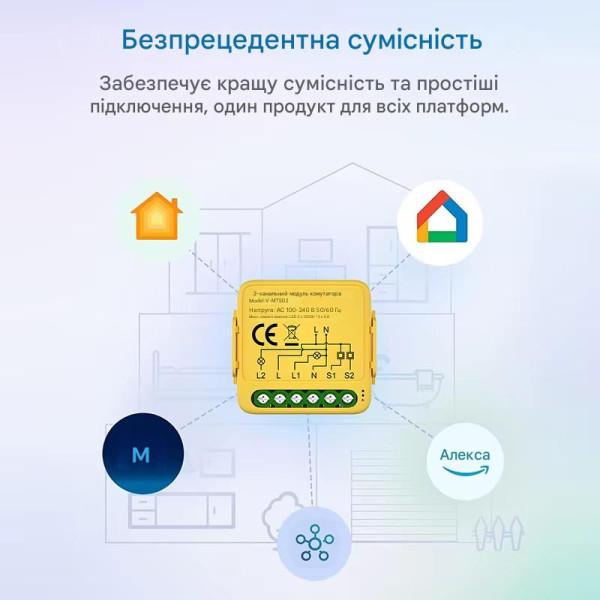 Двухканальный Matter выключатель с поддержкой настенных проходных механических выключателей от Qiachip