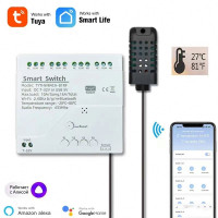 4-х канальное WiFi реле с поддержкой контроля температуры и влажности Tuya (Smart Life) от EACHEN