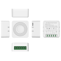 Мини четырехканальный мини WiFi+Радио 433МГц выключатель-реле с локальным управлением для Tuya (SmartLife) от Qiachip