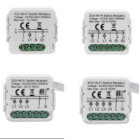 Мини WiFi выключатель-реле без нейтрали с локальным управлением от 1 до 4 каналов для Tuya (SmartLife) Мини WiFi выключатель-реле без нейтрали с локальным управлением от 1 до 4 каналов для Tuya (SmartLife)