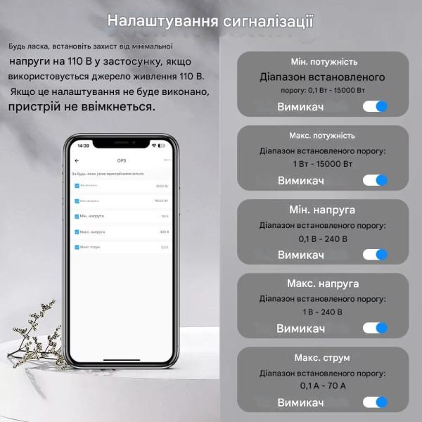 WiFi устройство учета потребляемой энергии, счетчик до 70 Ампер с релейным выходом до 10А для Ewelink (среда Sonoff) от Qiachip