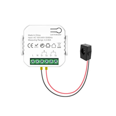 WiFi пристрій рахування енергії, лічильник  на 220/230 В до 80 Ампер для Tuya (SmartLife) із зовнішнім трансформатором струму