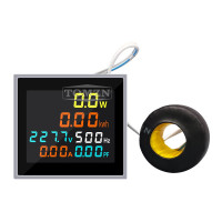 Мультиметр 6-в-1 (100A, 300V) на панель Ø22мм: Ватметр, Вольтметр, Амперметр, Счетчик кВт⋅год