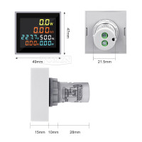 Мультиметр 6-в-1 (100A, 300V) на панель Ø22мм: Ватметр, Вольтметр, Амперметр, Счетчик кВт⋅год от TOMZN Мультиметр 6-в-1 (100A, 300V) на панель Ø22мм: Ватметр, Вольтметр, Амперметр, Счетчик кВт⋅год от TOMZN
