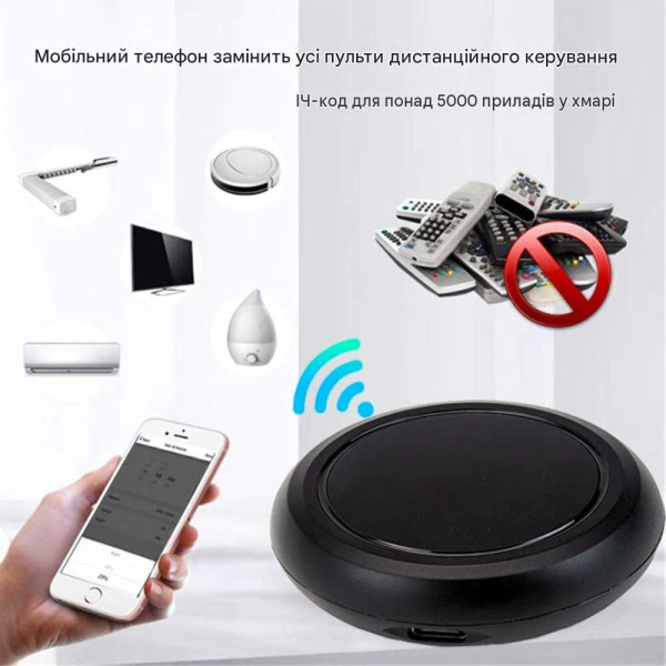WiFi Инфракрасный (ИК) пульт управления бытовых приборов с датчиком температуры и влажности и поддержкой 433/315 МГц для приложения Tuya (SmartLife) от Qiachip