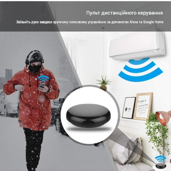 WiFi Инфракрасный (ИК) пульт управления бытовых приборов с датчиком температуры и влажности и поддержкой 433/315 МГц для приложения Tuya (SmartLife) от Qiachip