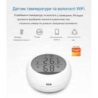 Комнатный WiFi, датчик температуры и влажности (гигрометр) с ЖК-дисплеем и сиреной, поддержка Alexa, Google Home, приложение Tuya (Smart Life) от EACHEN