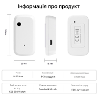 Wi-Fi Датчик детектор освещенности (яркости) с питанием от USB для Умного дома приложение Tuya или Smart Life от OEM Wi-Fi Датчик детектор освещенности (яркости) с питанием от USB для Умного дома приложение Tuya или Smart Life от OEM