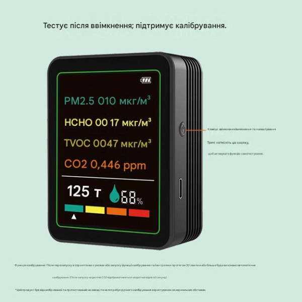 Аналізатор якості повітря та газів (CO2, HCHO, TVOC, PM2.5) від CHINA за 945грн (код товару: MT26 )