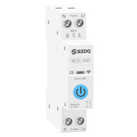 WIFI вимикач-реле з моніторингом напруги і струму на DIN рейку 220В до 63A для Tuya або Smart Life
