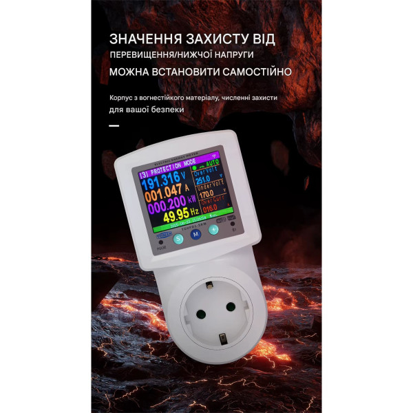 WiFi Умная розетка до 16A с функцией защиты: Ватметр, реле напряжения и циклический таймер (Tuya Smart/Smartlife) от TOMZN