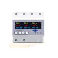 Автоматический переключатель фаз (автоматического выбора фаз) (63A) с функцией подписки, защитой от напряжения и тока (3P+N) от TOMZN