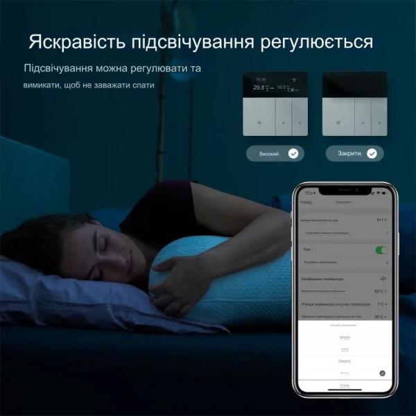 Настінний WiFi термостат на 220 вольт з LCD дисплеєм і кнопочною панеллю з підсвічуванням та зовнішнім датчиком температури на 3 метри для Tuya або SmartLife від Qiachip за 1195грн (код товару: TUYATERMO )