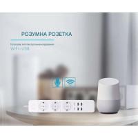 Умный WiFi удлинитель на 3 розетки и 4 USB порта для приложения Tuya (Smart Life) от EACHEN