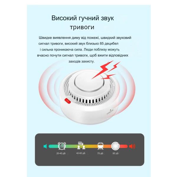 Zigbee датчик дыма со звуковым оповещением поддержкой мобильного приложения от EARYKONG