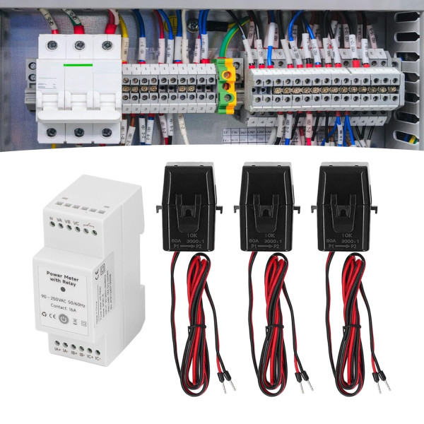 Трехфазное WiFi устройство для расчета энергии с вольтметром счетчиком и контактом контроля до 200A 300A или 500А для Tuya (SmartLife) от Qiachip Трехфазное WiFi устройство для расчета энергии с вольтметром счетчиком и контактом контроля до 200A 300A или 500А для Tuya (SmartLife) от Qiachip