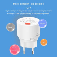 Датчик газу з сиреною та контролем по WiFi додаток Tuya (Smartlife) в розетку на 220/230 вольт від EARYKONG за 545грн (код товару: WIFIGT2 )