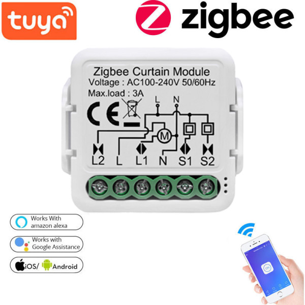 Zigbee устройство управления двигателя штор (штор, ролет) для Tuya от Qiachip