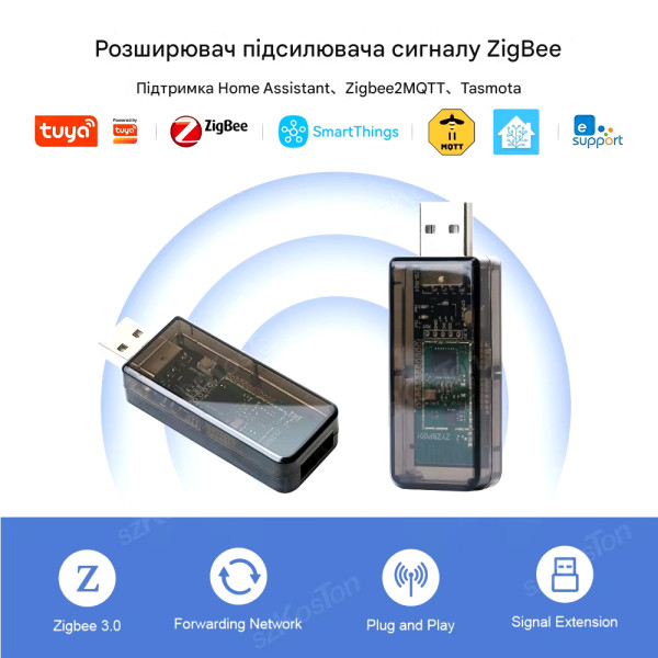 USB-усилитель ретранслятор сигнала для ZigBee 3.0 eWeLink Tuya Home Assistant SmartThings ZigBee2MQTT Tasmota от Qiachip